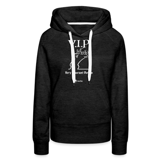 Damen Hoodie "VIP Very Ignorant Person" - charcoal grey