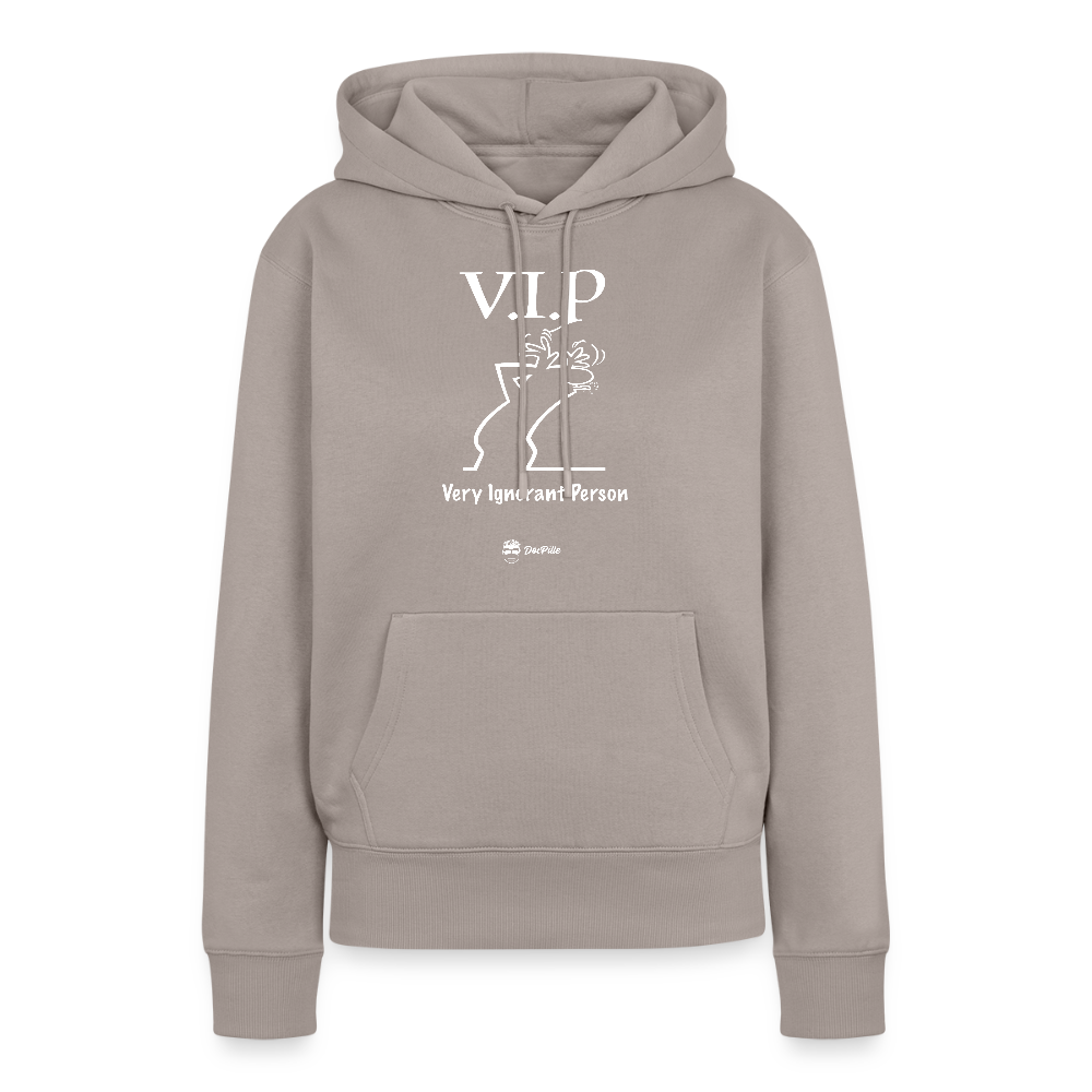 Damen Hoodie "VIP Very Ignorant Person" - taupe