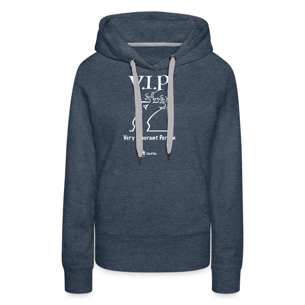 Damen Hoodie "VIP Very Ignorant Person" - heather denim