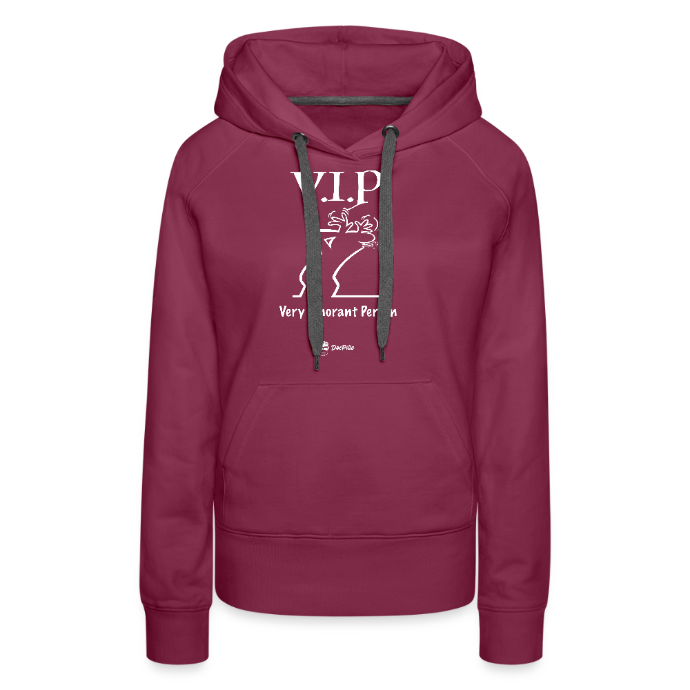 Damen Hoodie "VIP Very Ignorant Person" - bordeaux