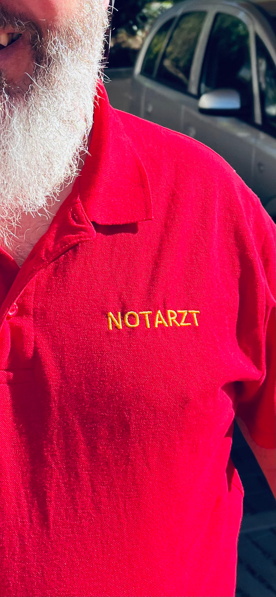 Herren Polo "Notarzt" (Stick)