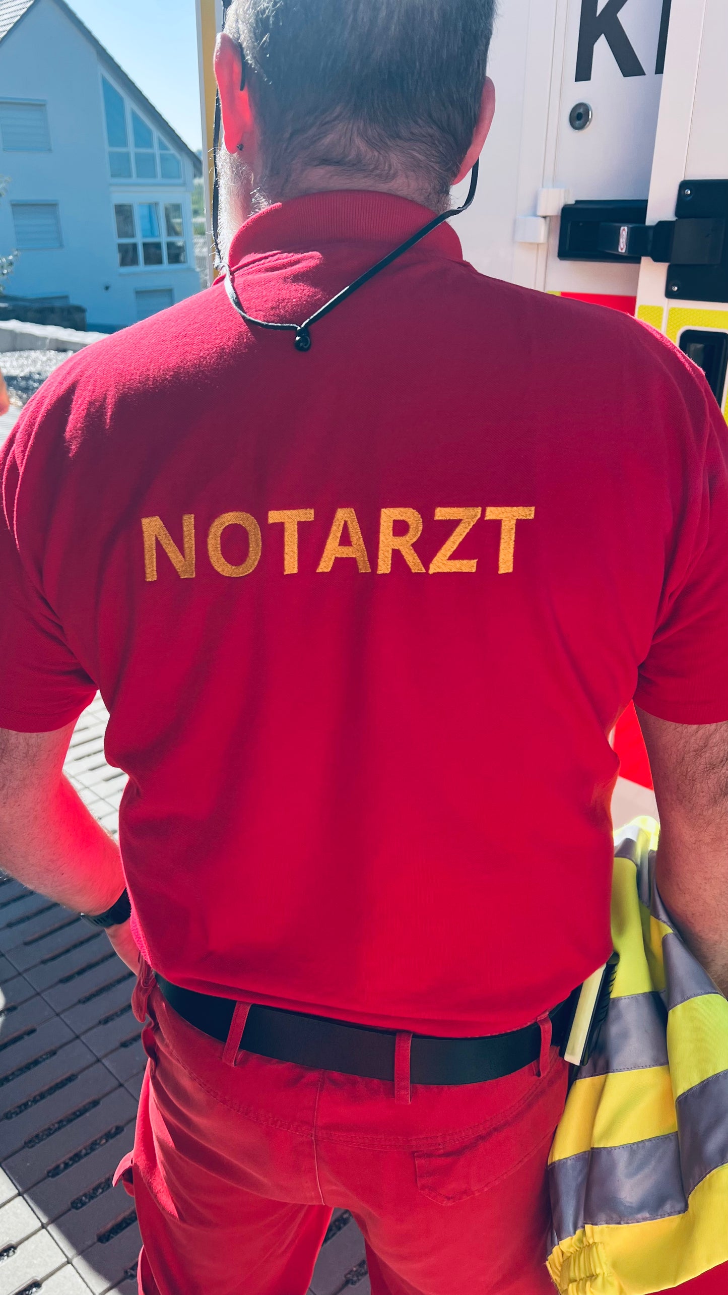 Herren Polo "Notarzt" (Stick)
